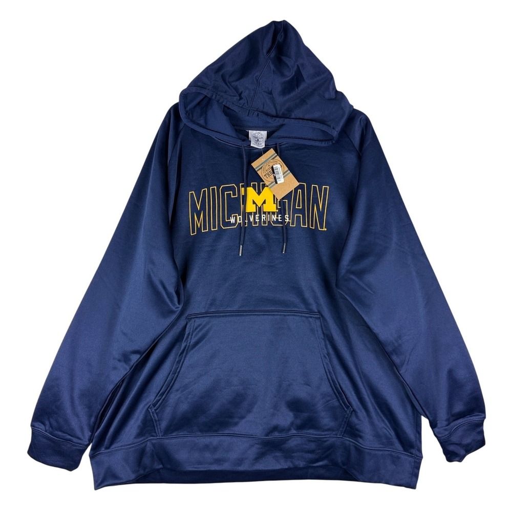 Michigan Wolverines Rivalry Threads Navy Blue Performance Hoodie Mens 2XL NWT